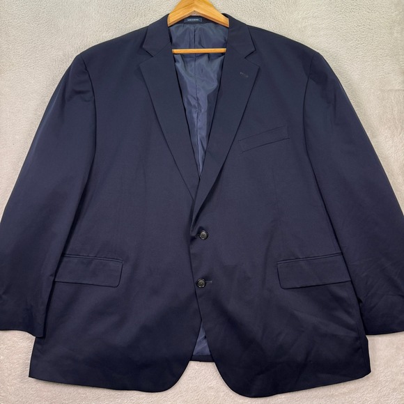 NEW Stafford Mens 54R Big and Tall Navy Blue Travel Stretch Sport Coat Blazer - Picture 1 of 13